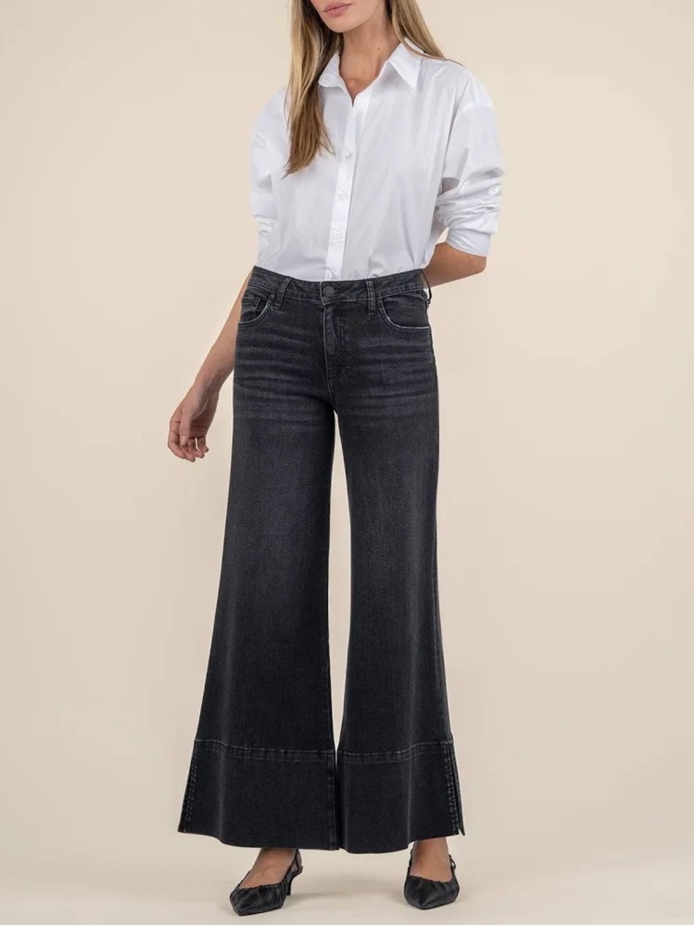 Kut From The Kloth Goldie High Rise Super Flare Jeans – Black – Size 8